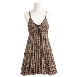 Angie Floral Tiered Boho Mini Sundress - Size Small